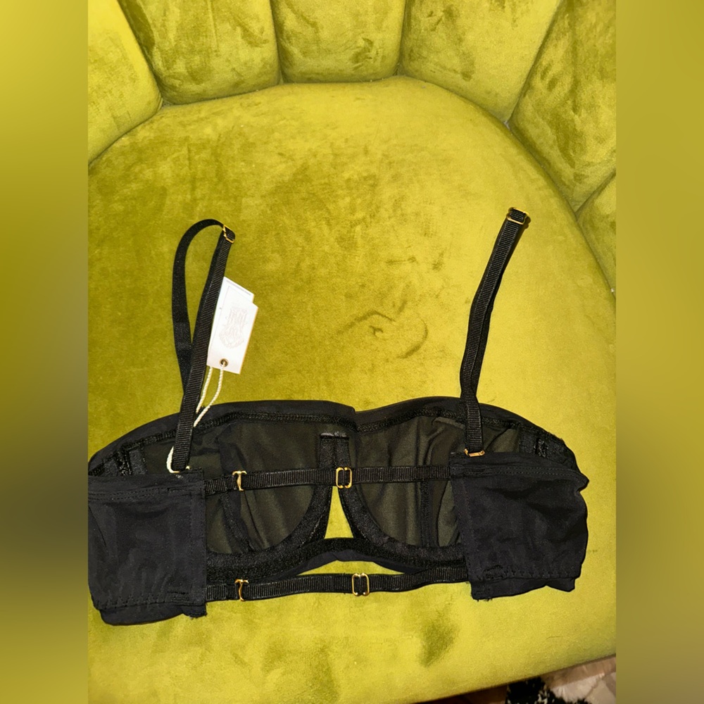 NWT We Are Hah Black Mesh Bra
